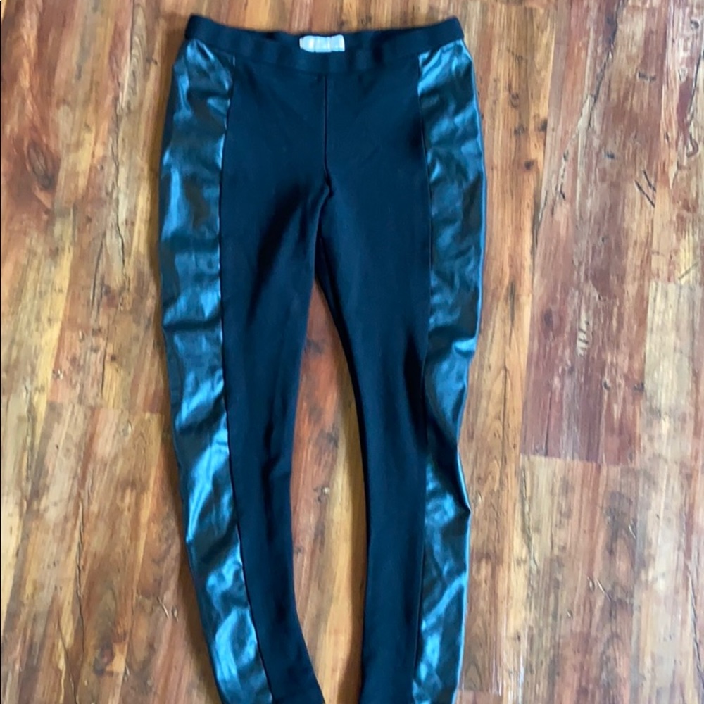 Michael Kors part leather legging